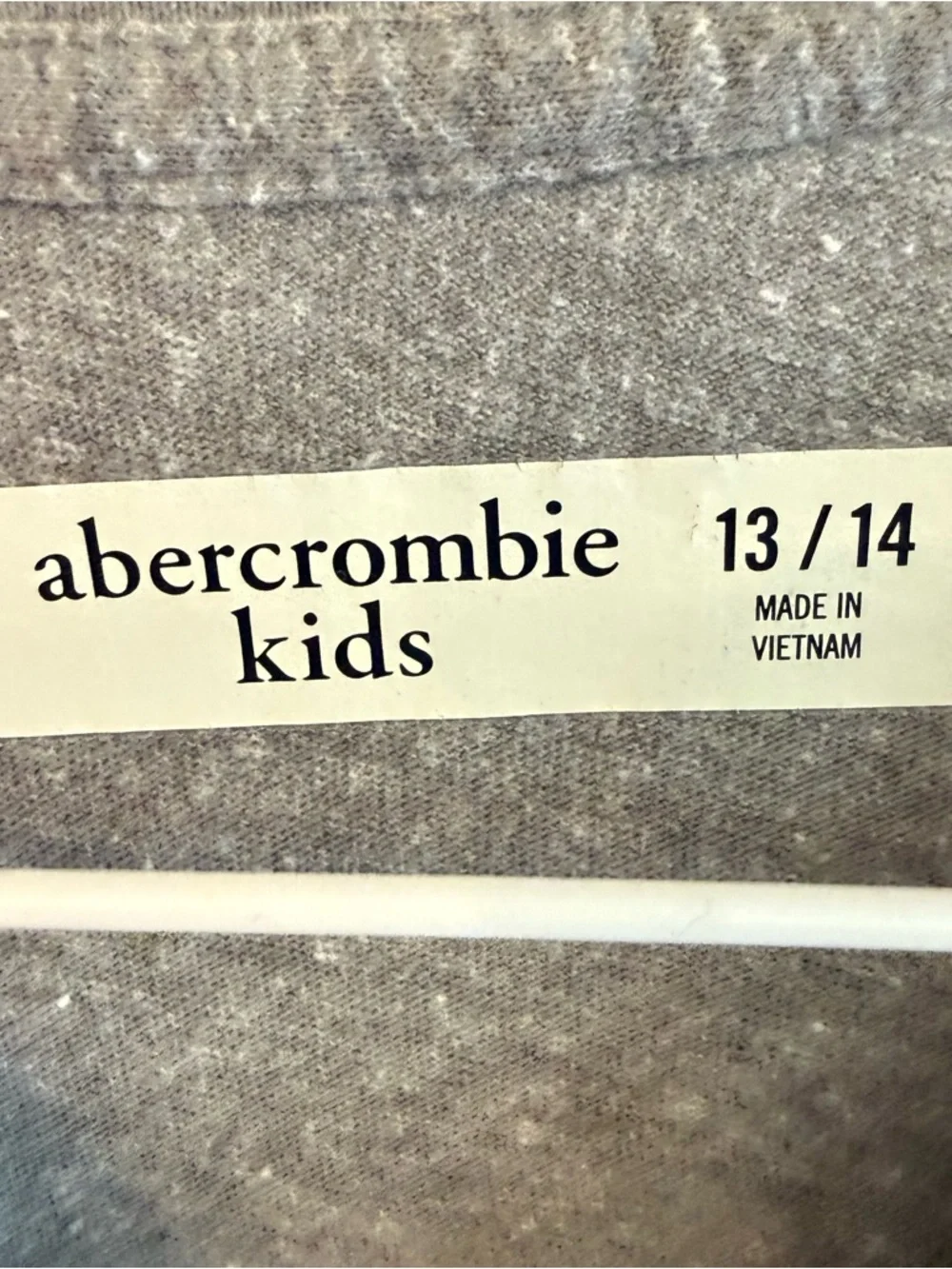 Abercrombie Kids Boys Gray Logo Long Sleeve Tee Shirt Casual Basic Size 13/14